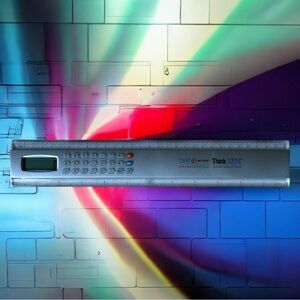 IBM heavy duty 12” silver ruler/calculator with clear edges